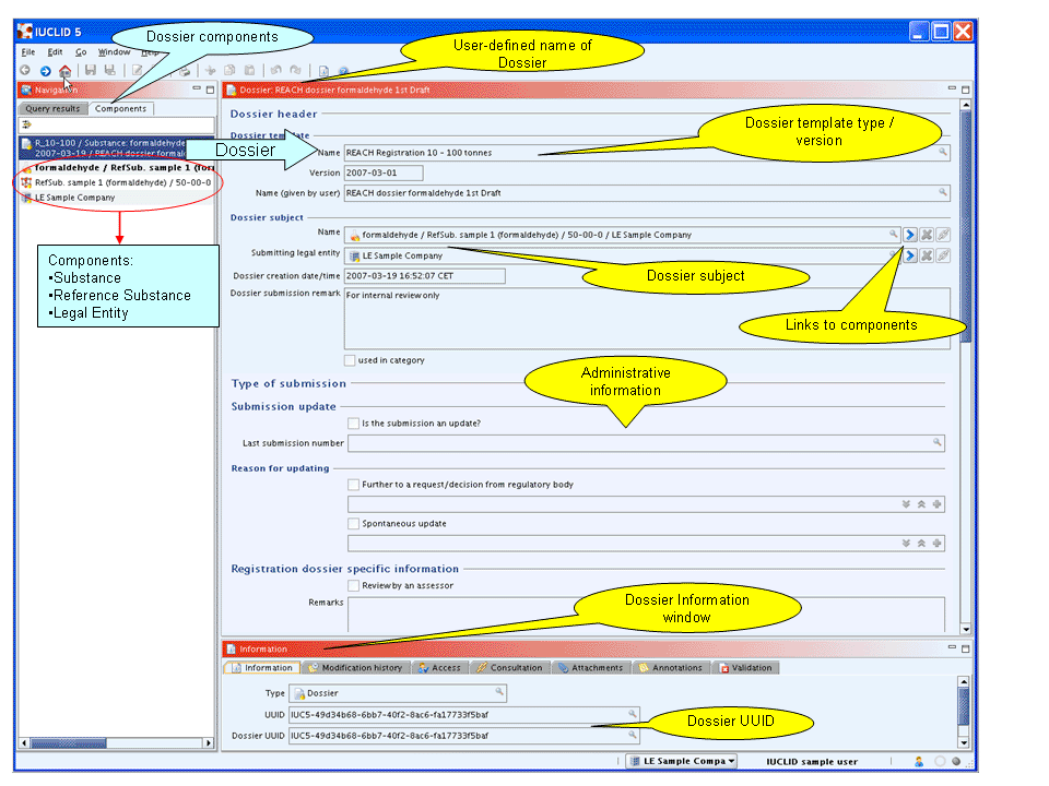 C.6. Creating a Dossier